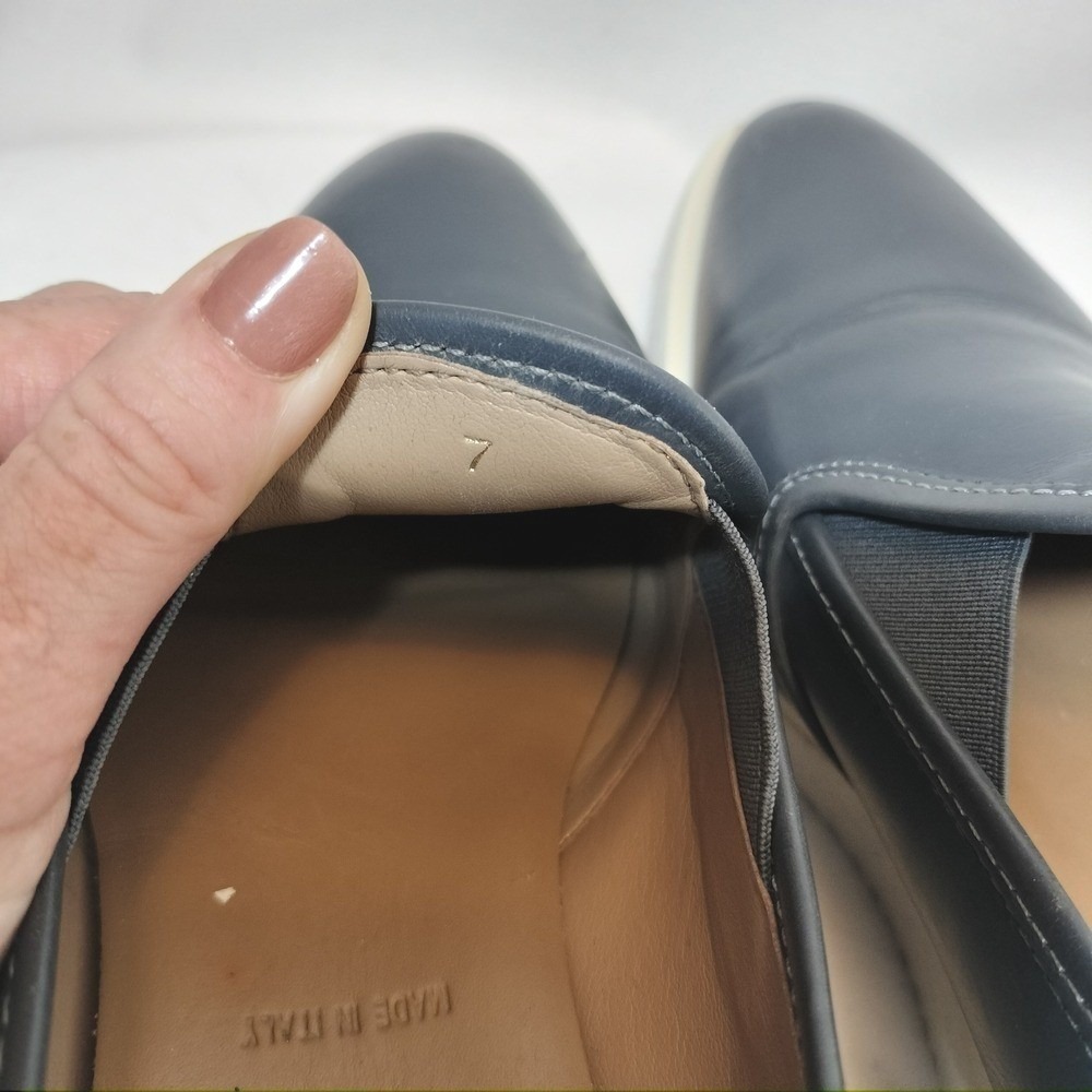 Everlane Street Shoe (Navy Leather Slip-ons) - Picture 4 of 8